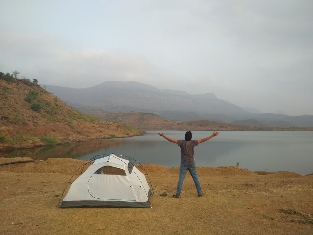 Camping at Diksal dam of Matheran during winter.